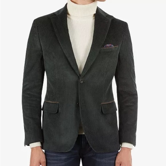 TALLIA Other - Tallia Men's Slim-Fit Wale Corduroy Sport Coat Dark Green 40S NWT